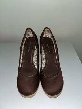 Montego Bay Club Brown Espadrille Wedge Pumps